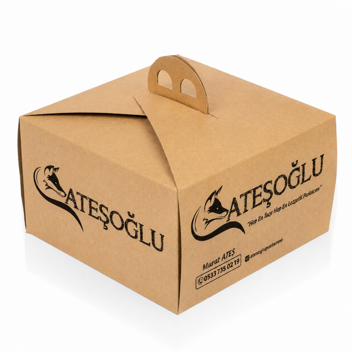 Saplı Pasta Kutusu Baskılı