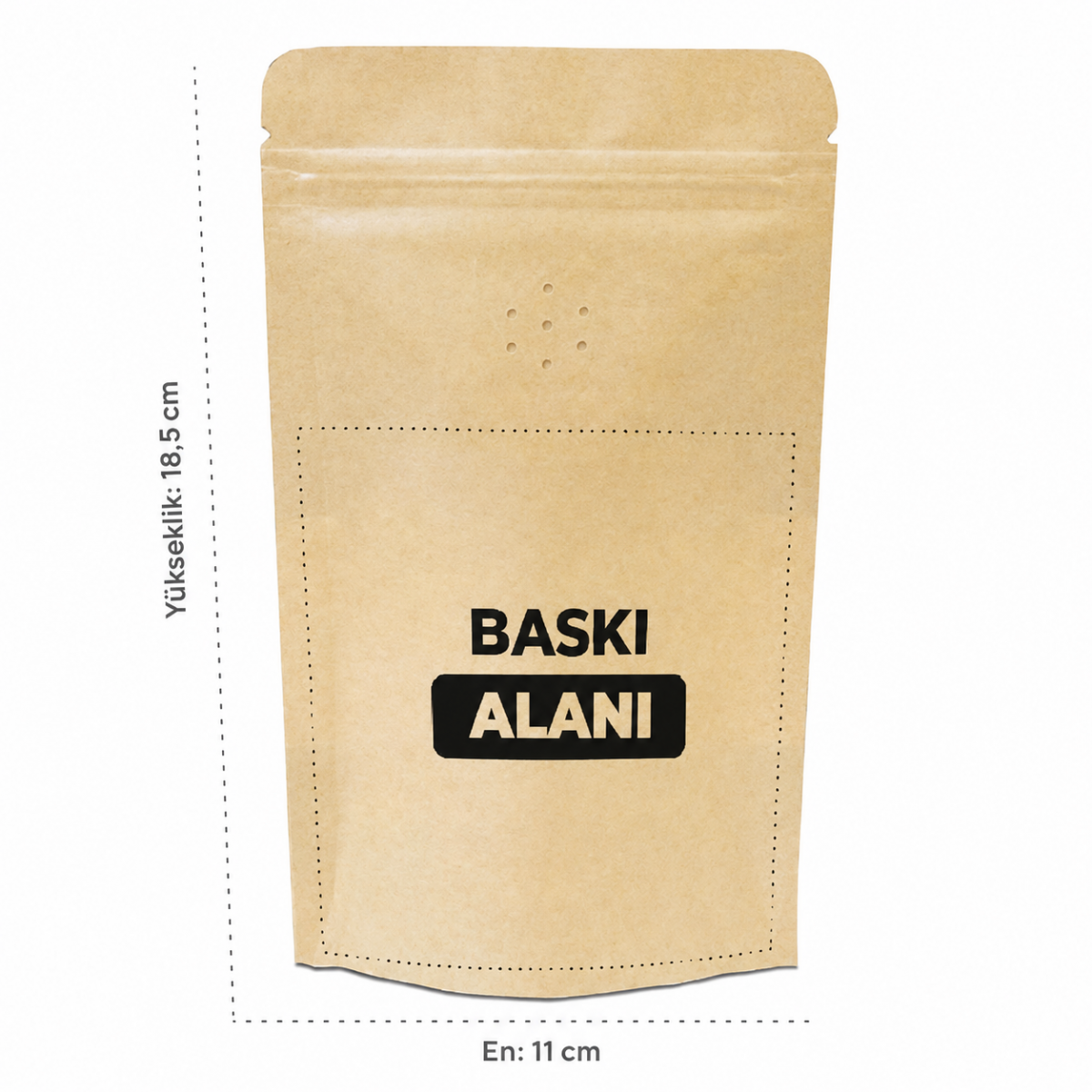 Alüminyum Valfli Kraft Doypack Baskılı