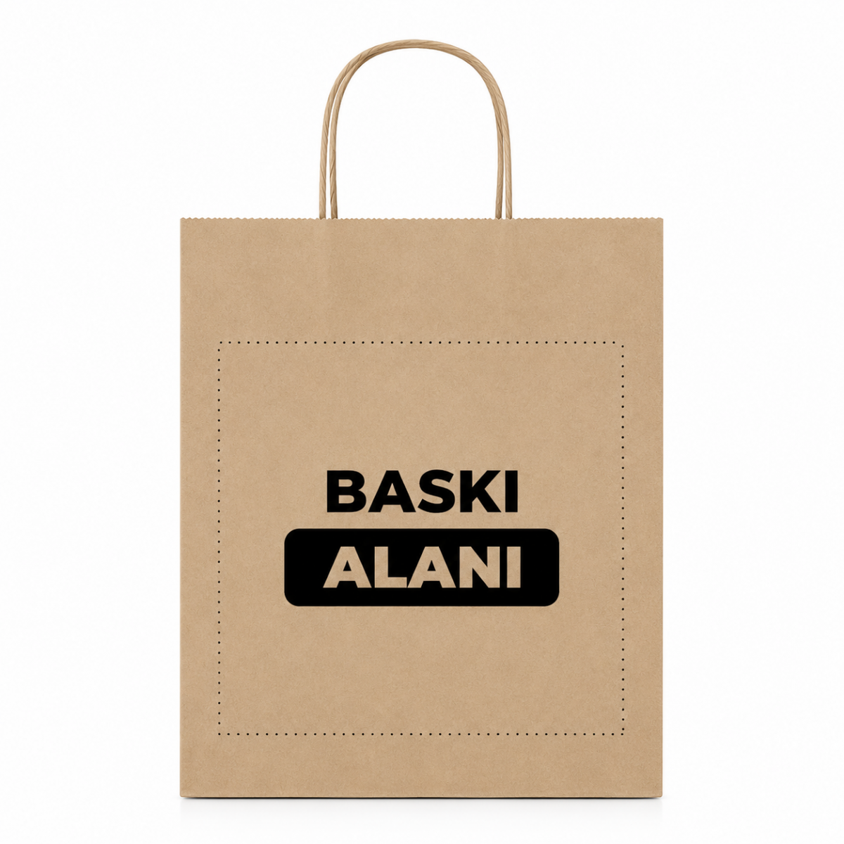 Burgu Saplı Kraft Çanta Baskılı