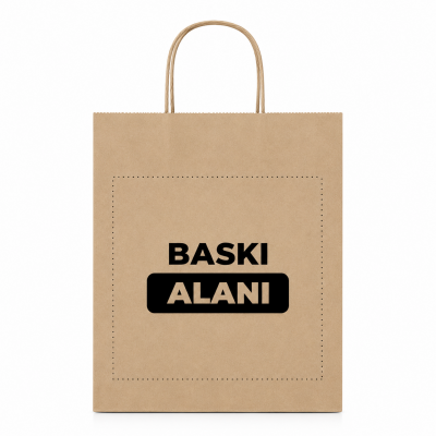 Burgu Saplı Kraft Çanta Baskılı