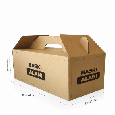 Oluklu Kraft Saplı Lahmacun Kutusu Baskılı