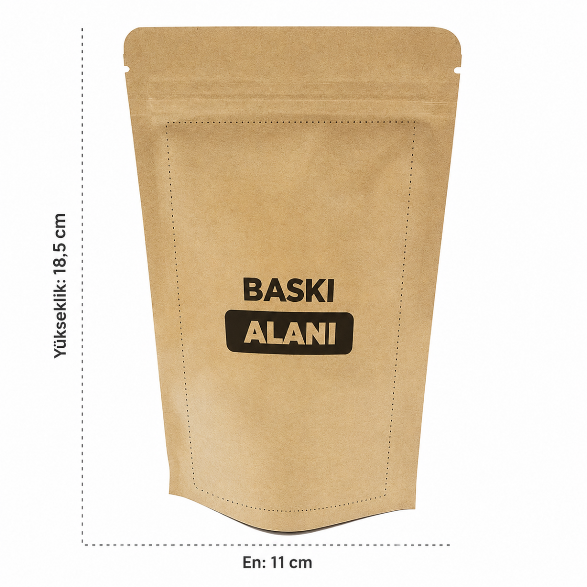 Penceresiz Alüminyum Kraft Doypack Baskılı